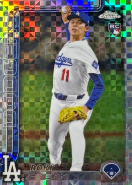Roki Sasaki 2025 Topps Chrome #217 X-Fractor Price Guide - Sports