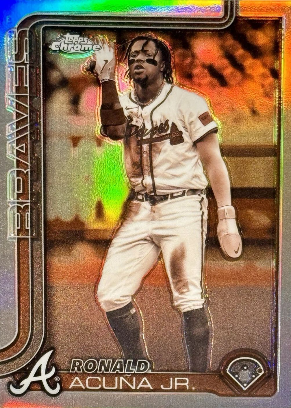 Ronald Acuna Jr. 2025 Topps Chrome #257 Sepia Refractor