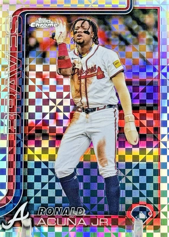 Ronald Acuna Jr. 2025 Topps Chrome #257 X-Fractor RAW