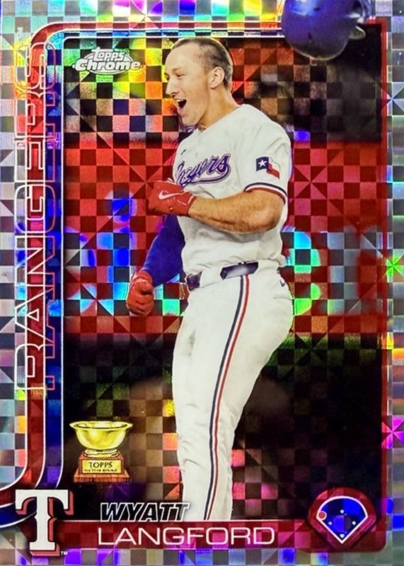 Wyatt Langford 2025 Topps Chrome #68 X-Fractor RAW