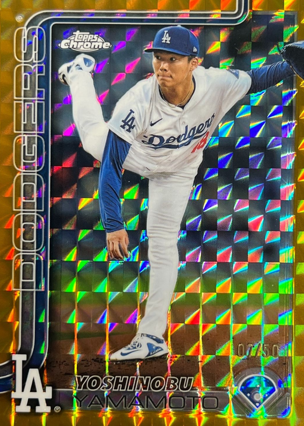 poページ Yoshinobu Yamamoto 2025 Topps Chrome #179 Gold Geometric Refractor