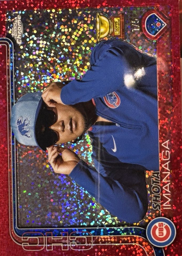 Shota Imanaga 2025 Topps Chrome #149 Image Variation - Red Speckle 