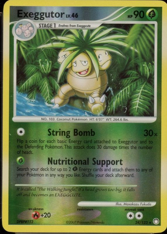 Exeggutor 2007 Diamond & Pearl: Mysterious Treasures #024/123 Reverse Holo RAW TCG (NEAR MINT)