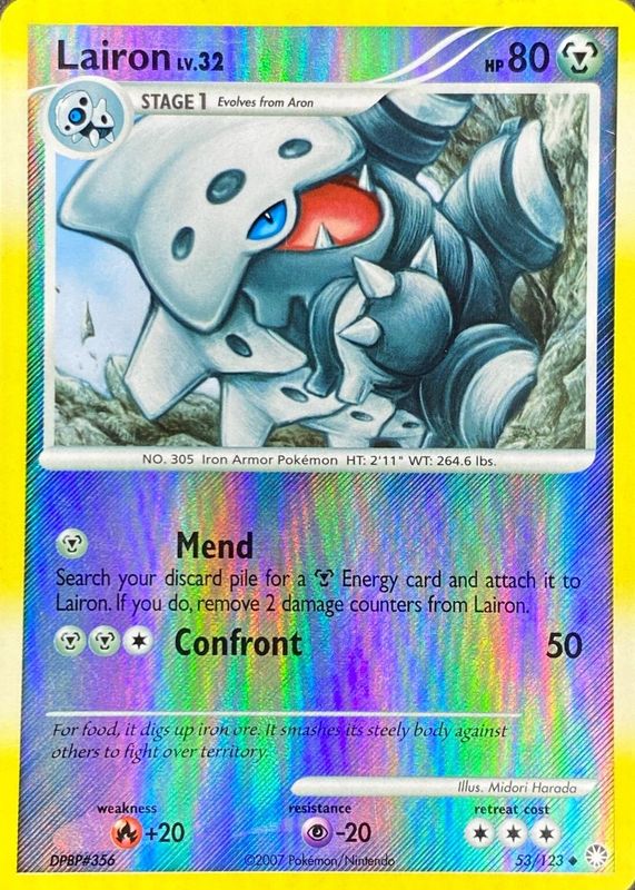 Lairon 2007 Diamond & Pearl: Mysterious Treasures #053/123 Reverse Holo PSA 8