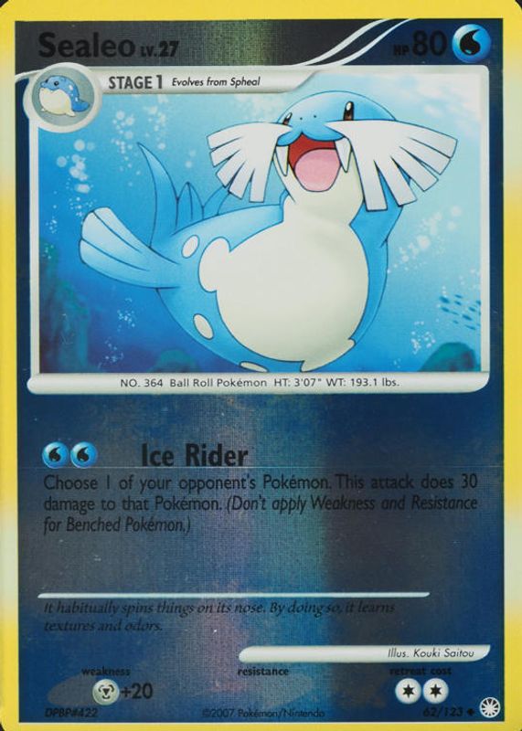 Sealeo 2007 Diamond & Pearl: Mysterious Treasures #062/123 Reverse Holo RAW TCG (NEAR MINT)