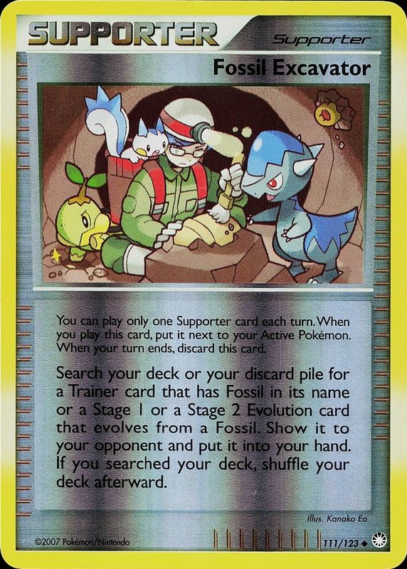 Fossil Excavator 2007 Diamond & Pearl: Mysterious Treasures #111/123 Reverse Holo RAW TCG (LIGHTLY PLAYED)
