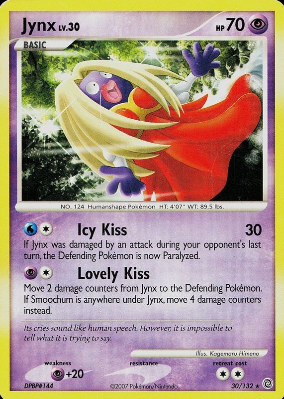 Jynx 2007 Diamond & Pearl: Secret Wonders #030/132 Base RAW TCG (NEAR MINT)