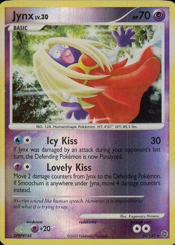 Jynx 2007 Diamond & Pearl: Secret Wonders #030/132 Reverse Holo RAW TCG (LIGHTLY PLAYED)