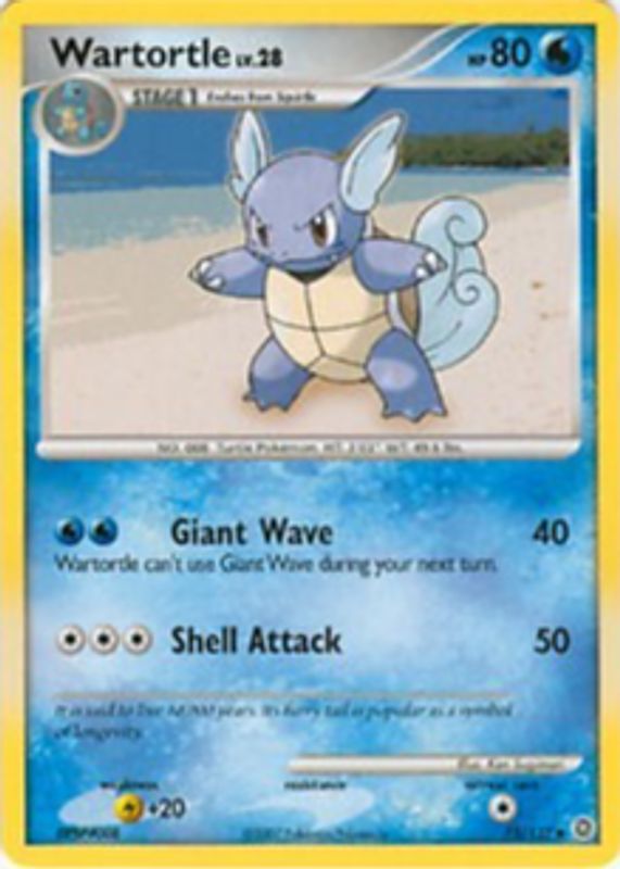 Wartortle 2007 Diamond & Pearl: Secret Wonders #075/132 Base RAW TCG (LIGHTLY PLAYED)