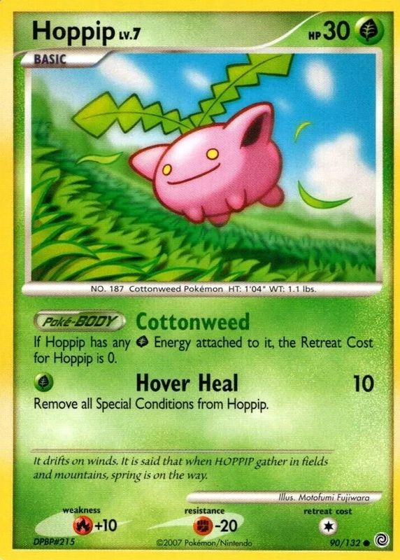 Hoppip 2007 Diamond & Pearl: Secret Wonders #090/132 Base RAW TCG (LIGHTLY PLAYED)