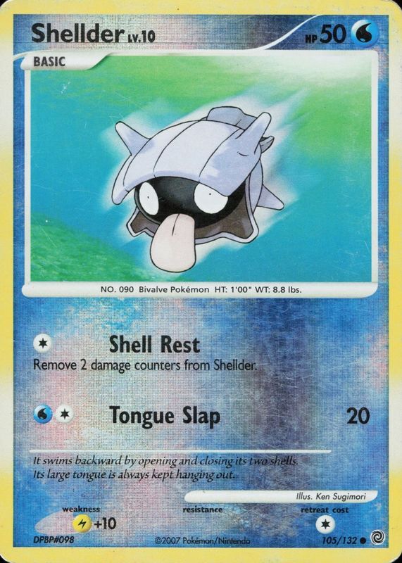 Shellder 2007 Diamond & Pearl: Secret Wonders #105/132 Reverse Holo RAW TCG (NEAR MINT)