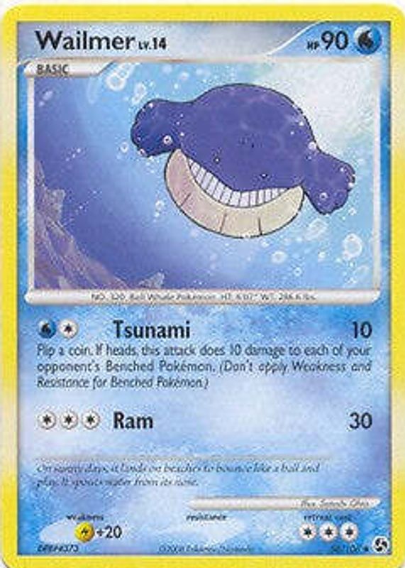 Wailmer 2008 Diamond & Pearl: Great Encounters #058/106 Base RAW TCG (LIGHTLY PLAYED)