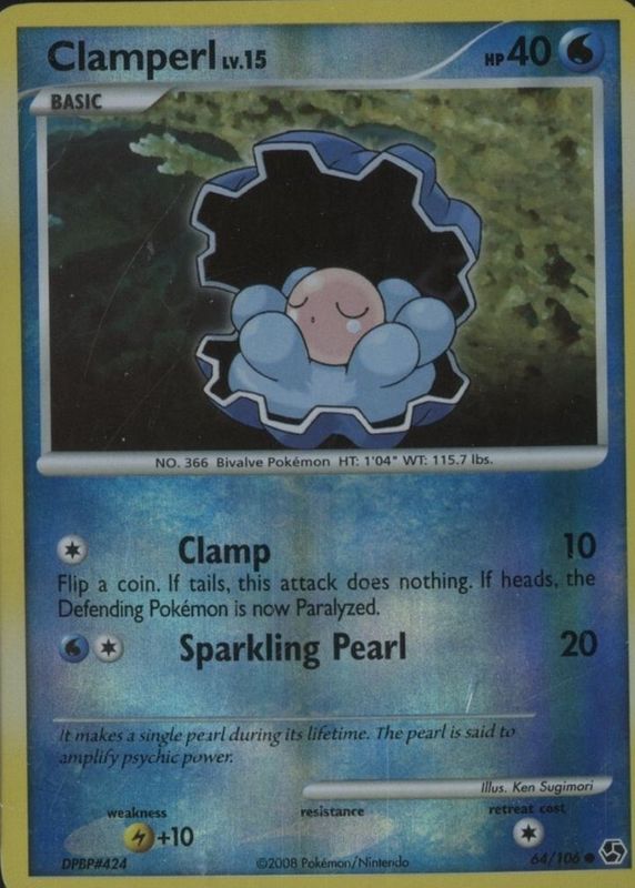 clamperl pokemon card value - (64) Colorless Retreat Cost Clamperl - 195/182