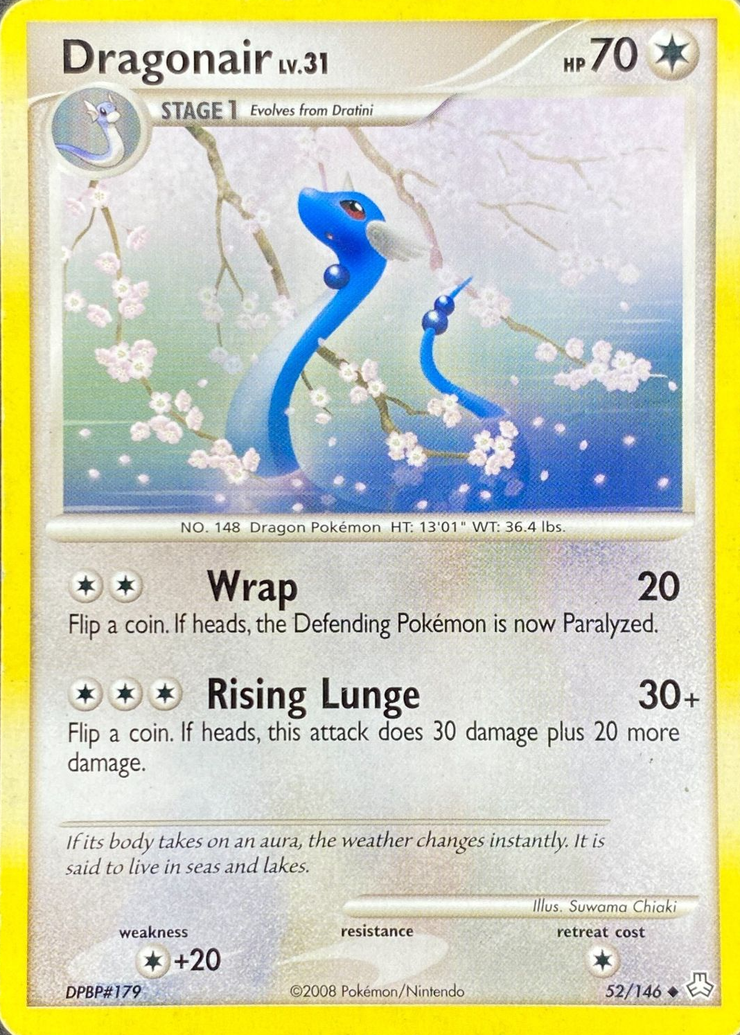 dragonair pokemon card and Dratini Custom Handpainted Collectible Gift Pokémon Dragon Colorless Dragonair Card