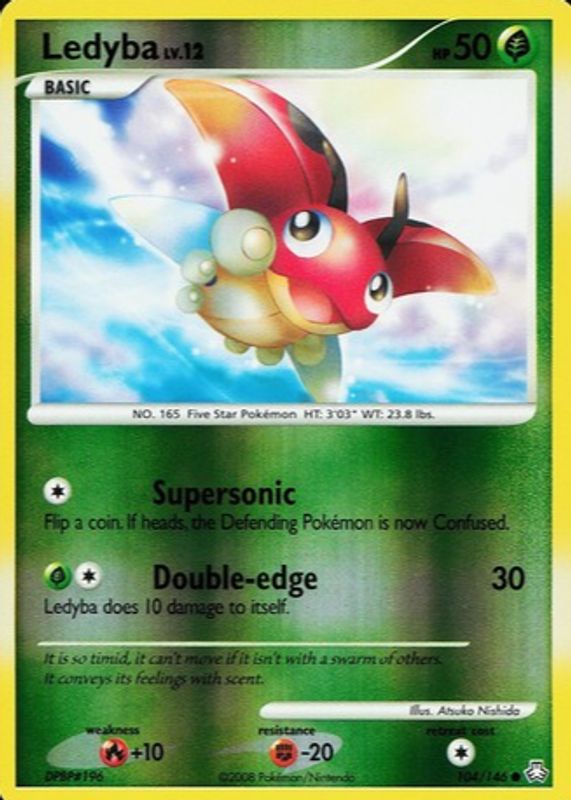 Ledyba 2008 Diamond & Pearl: Legends Awakened #104/146 Reverse Holo RAW TCG (NEAR MINT)