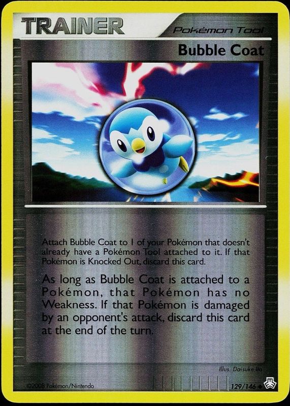 Bubble Coat 2008 Diamond & Pearl: Legends Awakened #129/146 Reverse Holo RAW TCG (LIGHTLY PLAYED)