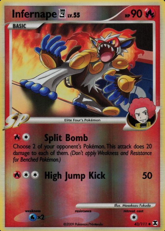 Infernape 4 2009 Platinum: Rising Rivals #043/111 Reverse Holo RAW TCG (LIGHTLY PLAYED)
