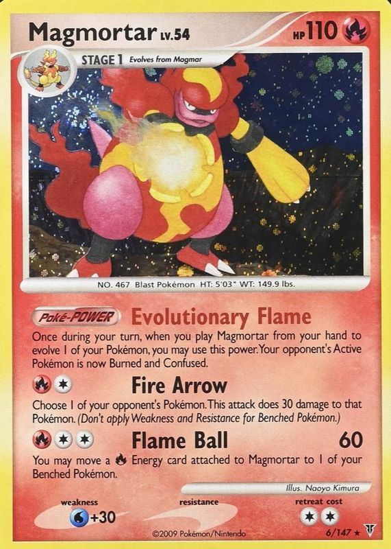 Magmortar 2009 Platinum: Supreme Victors #006/147 Holo RAW TCG (NEAR MINT)