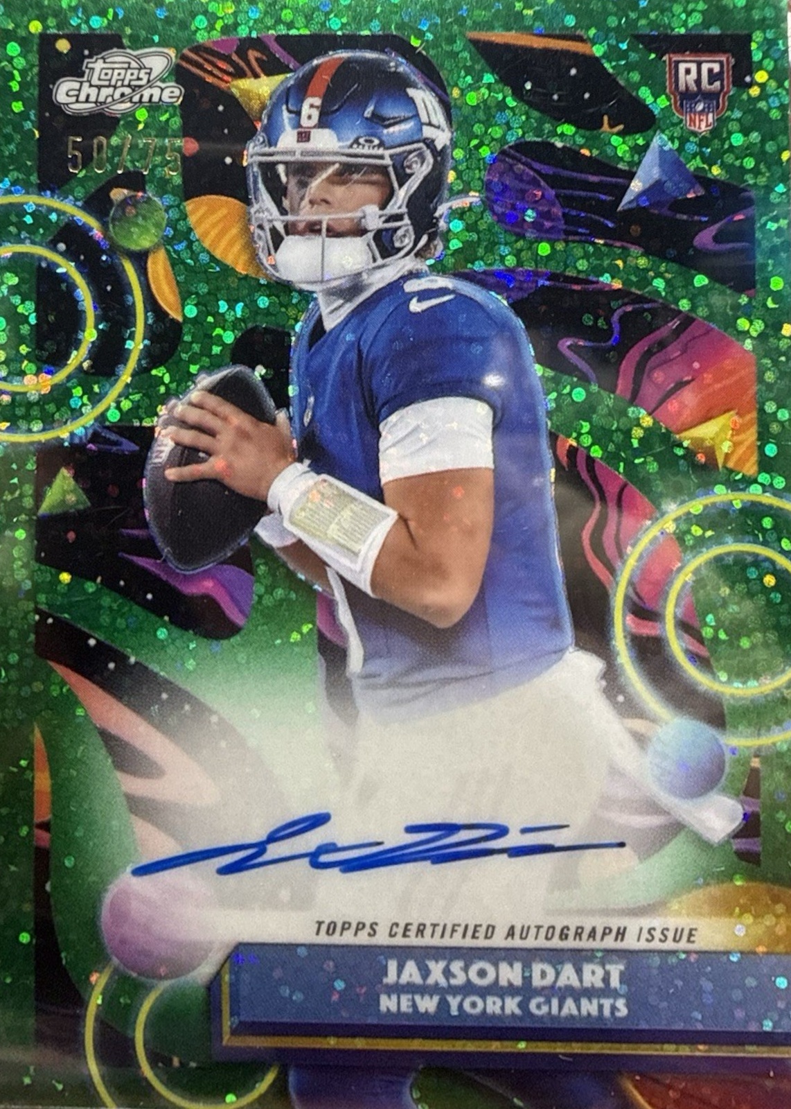 Jaxson Dart 2025 Topps Cosmic Chrome #CCA-JXD Cosmic Chrome