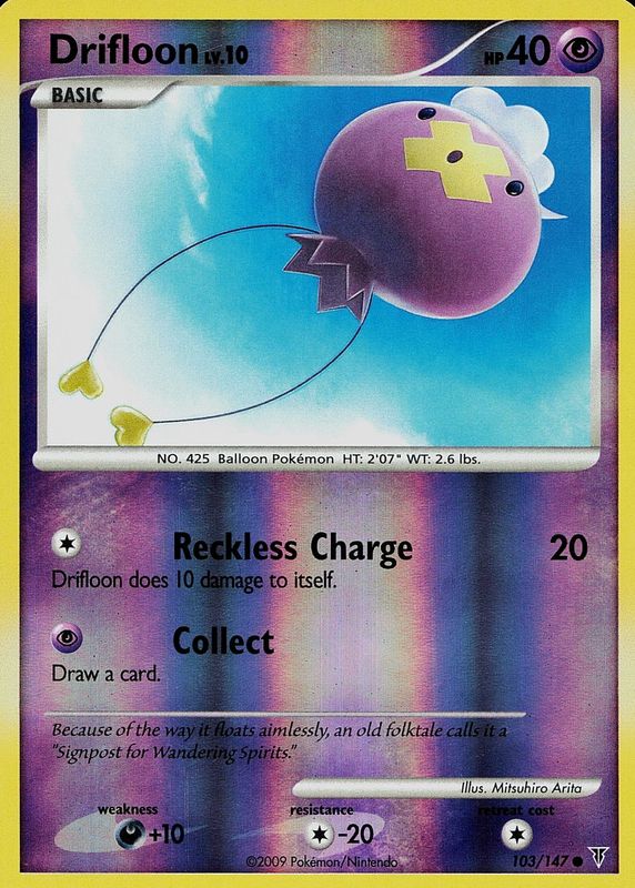 Drifloon 2009 Platinum: Supreme Victors #103/147 Reverse Holo RAW TCG (LIGHTLY PLAYED)