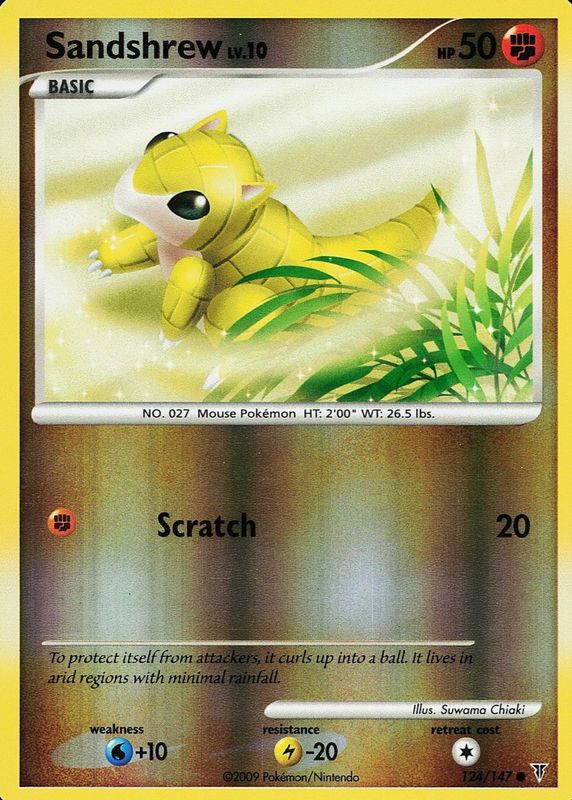 Sandshrew 2009 Platinum: Supreme Victors #124/147 Reverse Holo RAW TCG (LIGHTLY PLAYED)