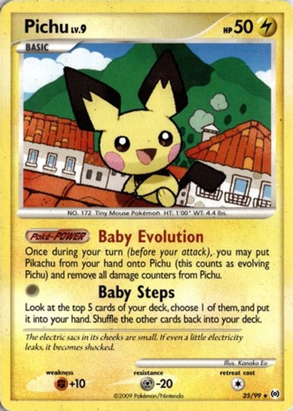 Pichu 2009 Platinum: Arceus #25/99 Base RAW TCG (LIGHTLY PLAYED)