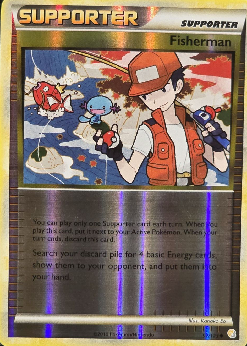 pokemon fisherman card 022/034 Trading Game Classic Holo  The Slightly Bent Corner Collectibles take all of them) Fisherman 027/032 CLK Pokemon Card