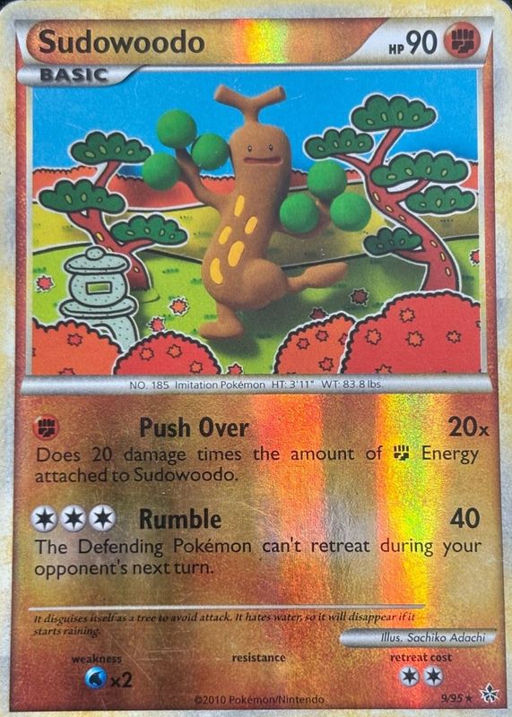 Sudowoodo 2010 HeartGold & SoulSilver: Unleashed #09/95 Reverse Holo RAW TCG (NEAR MINT)