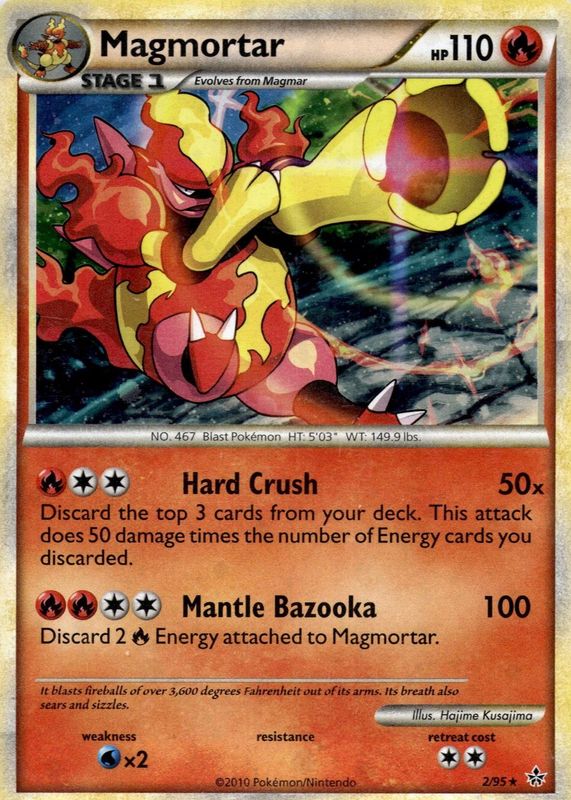 Magmortar 2010 HeartGold & SoulSilver: Unleashed #02/95 Holo RAW TCG (LIGHTLY PLAYED)