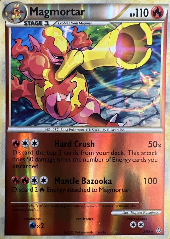Magmortar 2010 HeartGold & SoulSilver: Unleashed #02/95 Reverse Holo RAW TCG (LIGHTLY PLAYED)