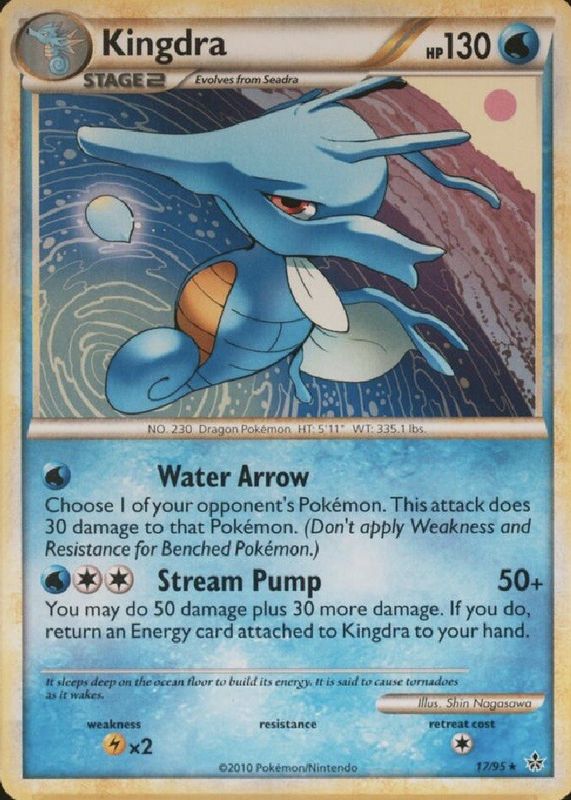 Kingdra 2010 HeartGold & SoulSilver: Unleashed #17/95 Base RAW TCG (LIGHTLY PLAYED)