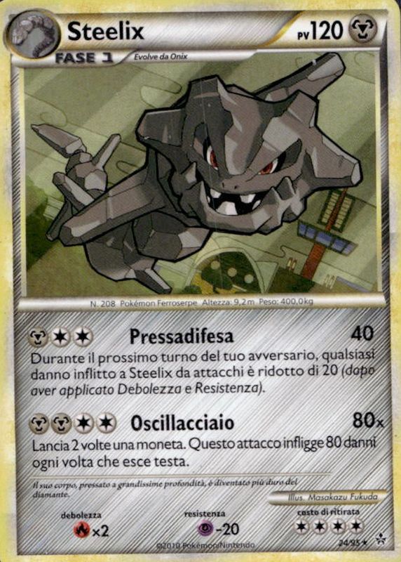 Steelix 2010 HeartGold & SoulSilver: Unleashed #24/95 Base RAW TCG (LIGHTLY PLAYED)