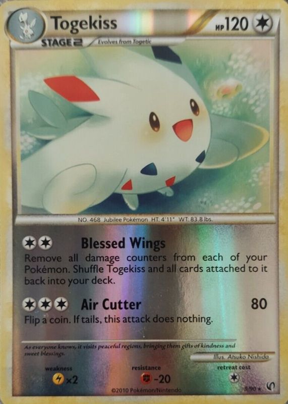 Togekiss 2010 HeartGold & SoulSilver: Undaunted #09/90 Reverse Holo RAW TCG (MODERATELY PLAYED)
