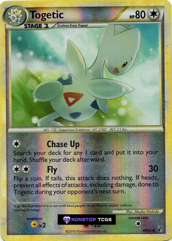 Togetic 2010 HeartGold & SoulSilver: Undaunted #39/90 Reverse Holo RAW TCG (LIGHTLY PLAYED)