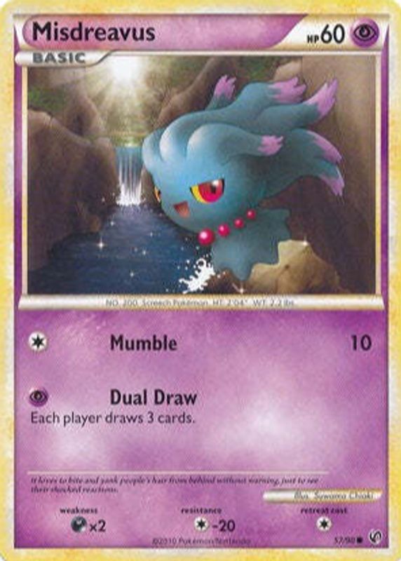Misdreavus 2010 HeartGold & SoulSilver: Undaunted #57/90 Base RAW TCG (LIGHTLY PLAYED)