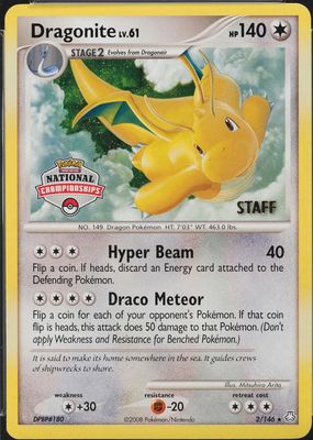 2008 Diamond & Pearl: Legends Awakened #002/146 Promo (National Championships - STAFF)