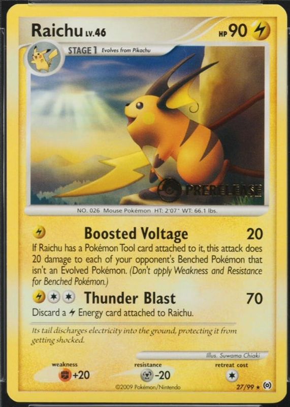 Raichu 2009 Platinum: Arceus #27/99 Promo (Prerelease) RAW TCG (NEAR MINT)