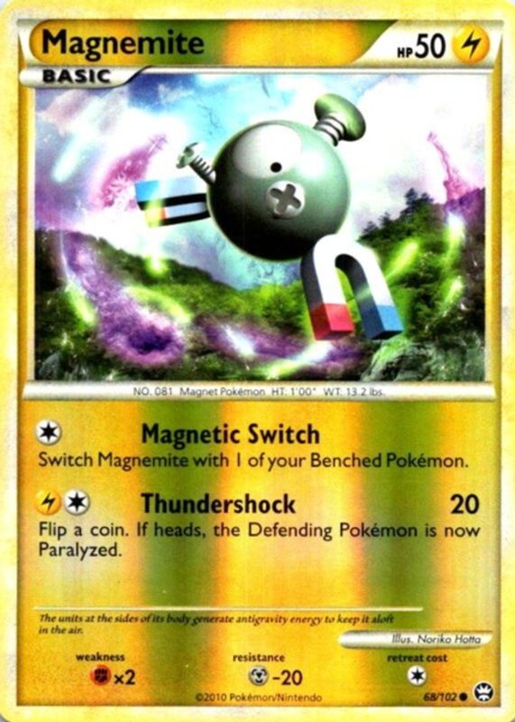 Magnemite 2010 HeartGold & SoulSilver: Triumphant #068/102 Reverse Holo RAW TCG (NEAR MINT)