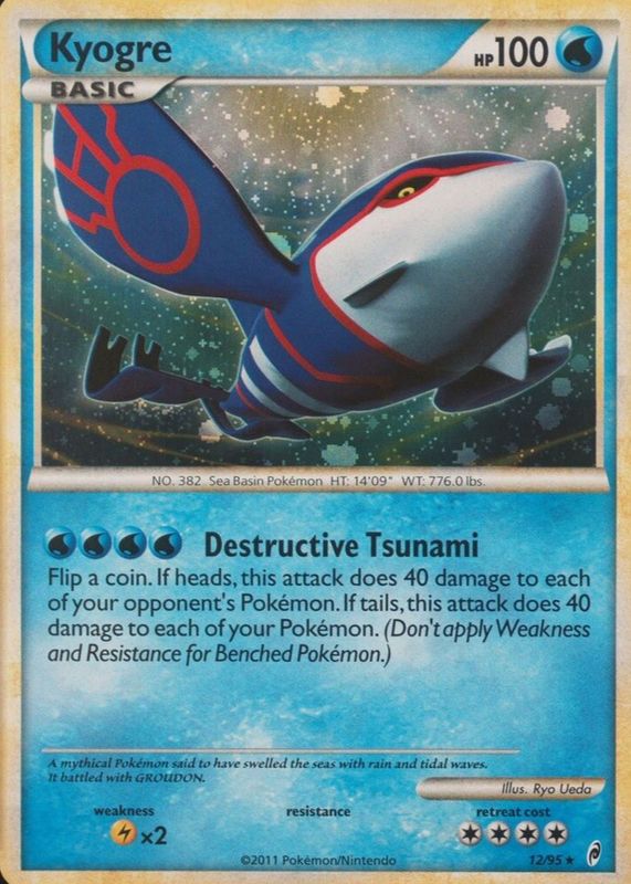 Kyogre 2011 Call of Legends #12/95 Holo RAW TCG (NEAR MINT)