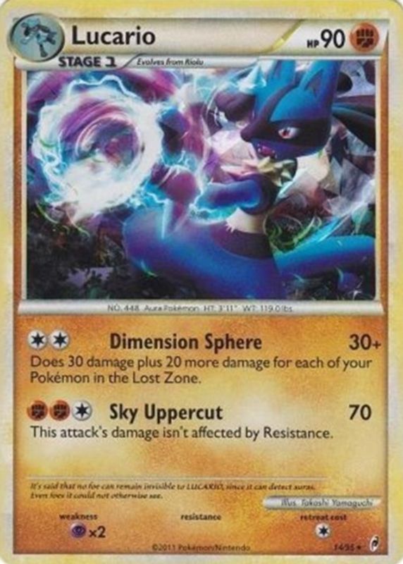 Lucario 2011 Call of Legends #14/95 Holo RAW TCG (LIGHTLY PLAYED)
