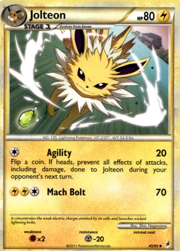 Jolteon 2011 Call of Legends #45/95 Base RAW TCG (LIGHTLY PLAYED)