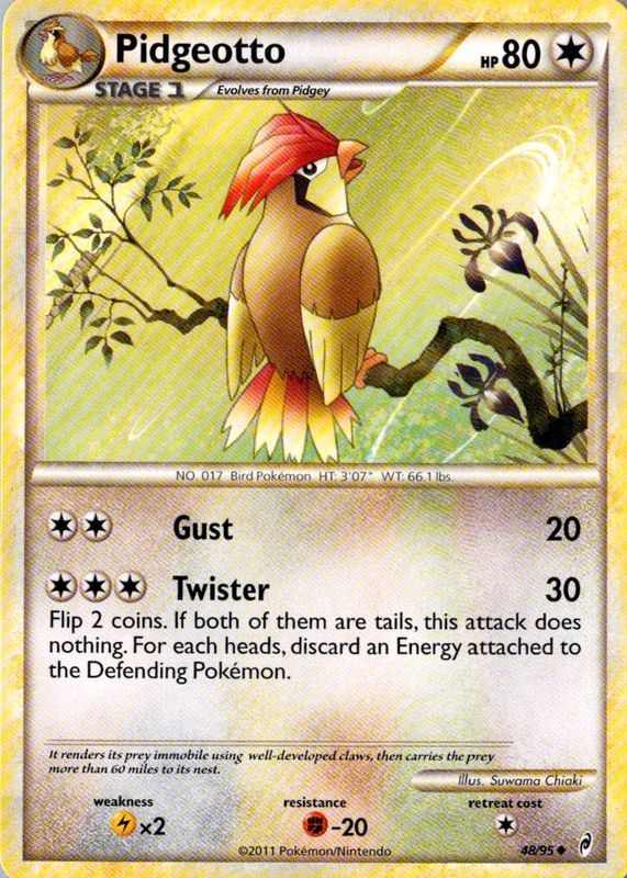 Pidgeotto 2011 Call of Legends #48/95 Base RAW TCG (LIGHTLY PLAYED)