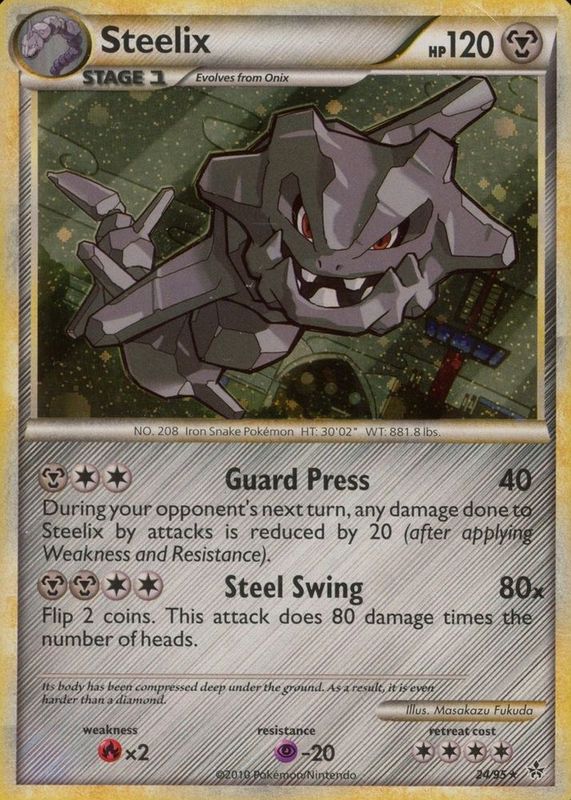 Steelix 2010 HeartGold & SoulSilver: Unleashed #24/95 Promo (Cosmos Holo) RAW TCG (LIGHTLY PLAYED)