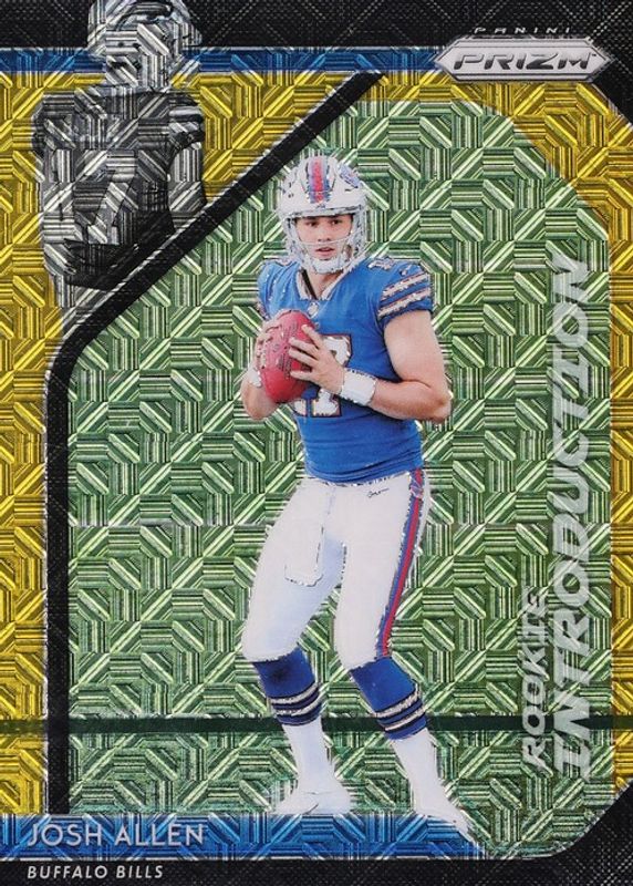 Josh Allen 2018 Prizm #RI-5 Rookie Introduction - Gold Mojo /10 RAW