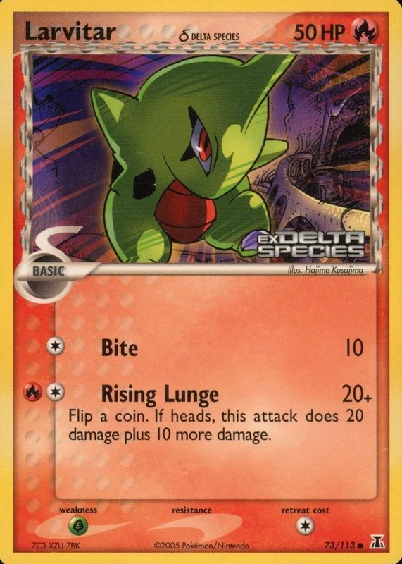 Larvitar 2005 EX: Delta Species #073/113 Promo (Donald Duck Magazine) RAW TCG (NEAR MINT)