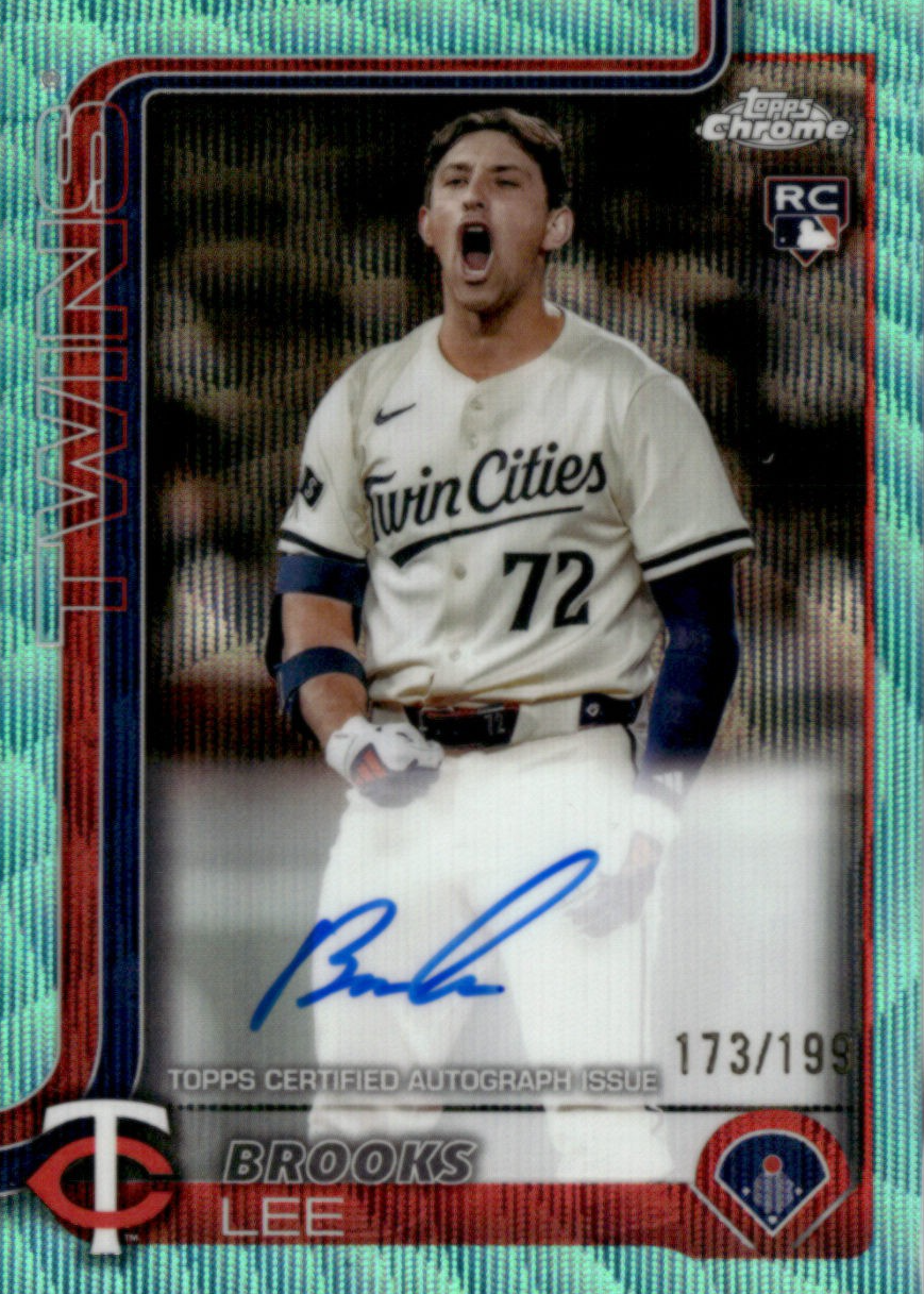 Brooks Lee 2025 Topps Chrome #RA-BL Rookie Autographs - Aqua
