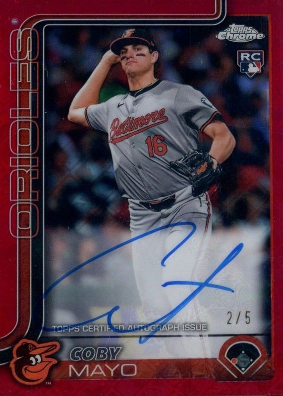 2025 Topps Chrome #RA-CMA Rookie Autographs - Red Refractor /5
