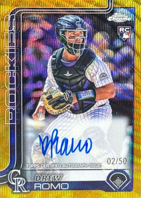 2025 Topps Chrome #RA-DRR Rookie Autographs - Gold Wave Refractor /50