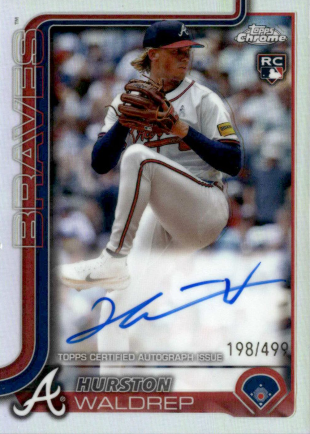 Hurston Waldrep 2025 Topps Chrome #RA-HW Rookie Autographs