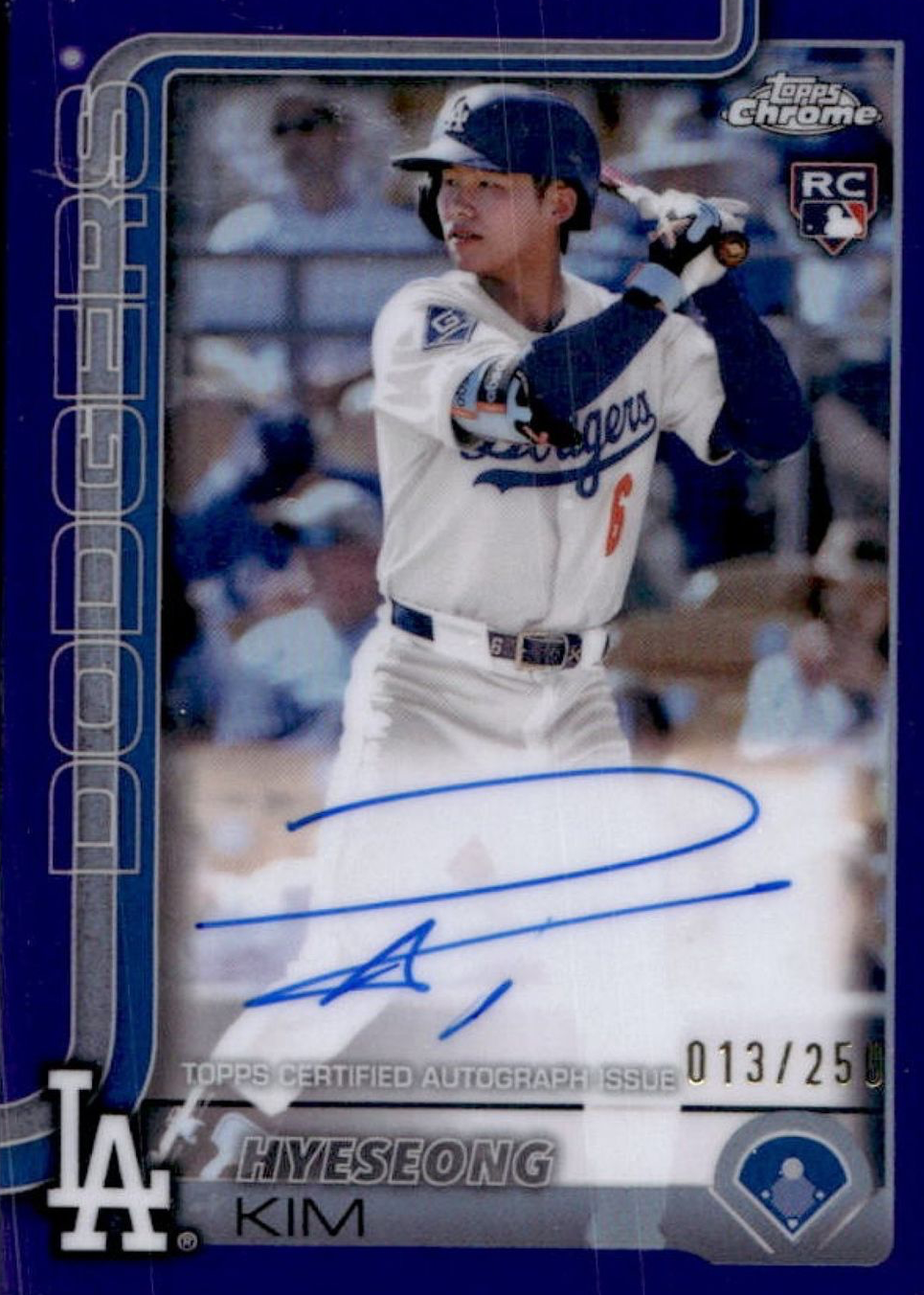 Hyeseong Kim 2025 Topps Chrome #RA-HYE Rookie Autographs - Purple